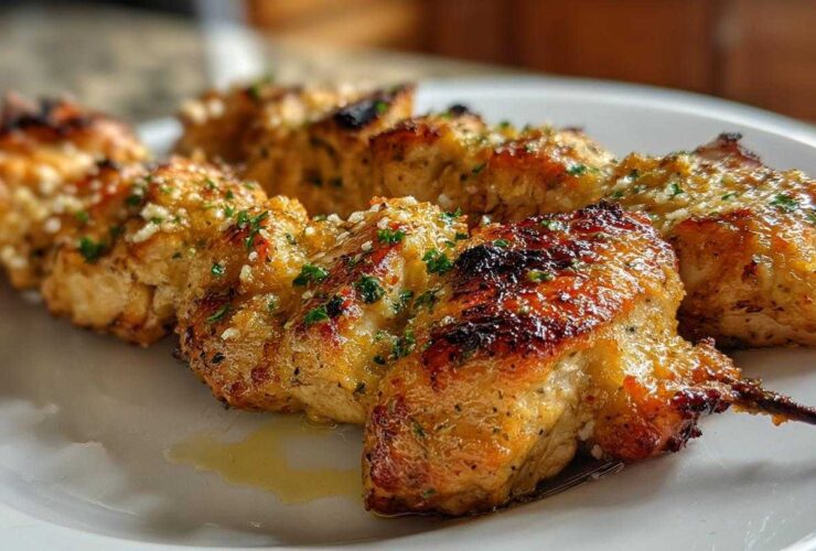 Garlic Parmesan Chicken Skewers