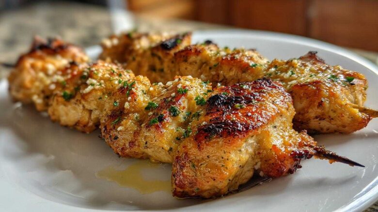 Garlic Parmesan Chicken Skewers