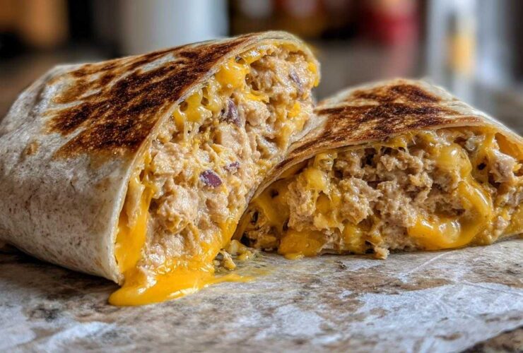 High Protein Tuna Melt Wrap