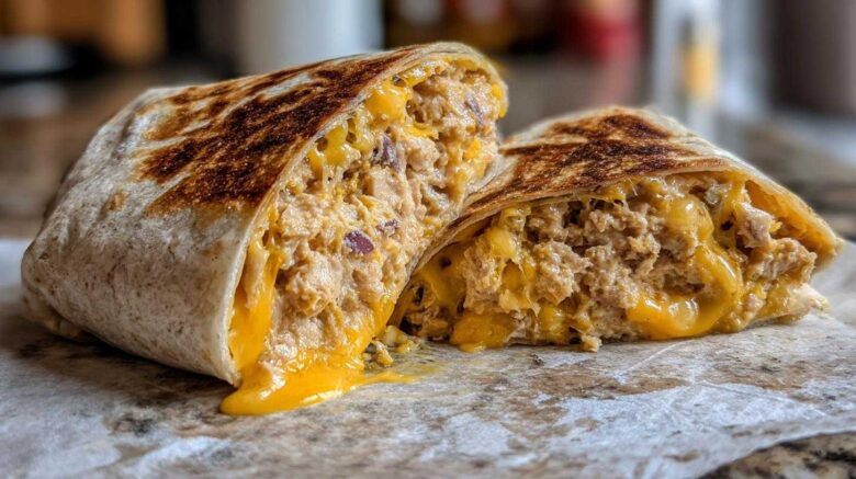 High Protein Tuna Melt Wrap