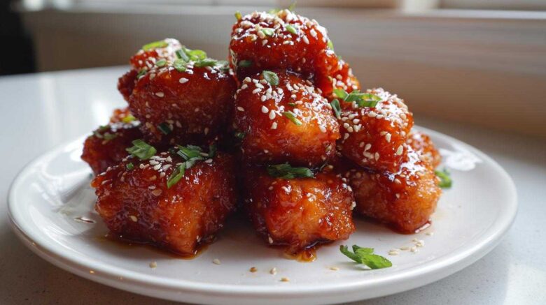 Honey Garlic Salmon Bites