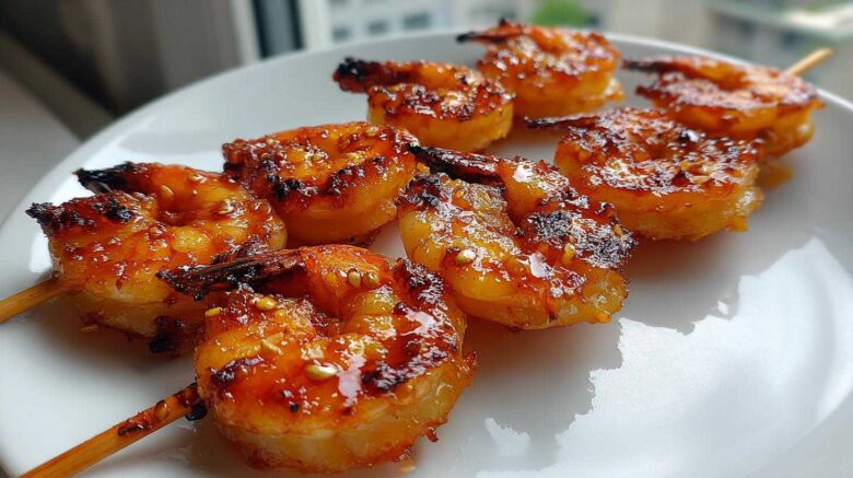 Honey Garlic Shrimp Skewers