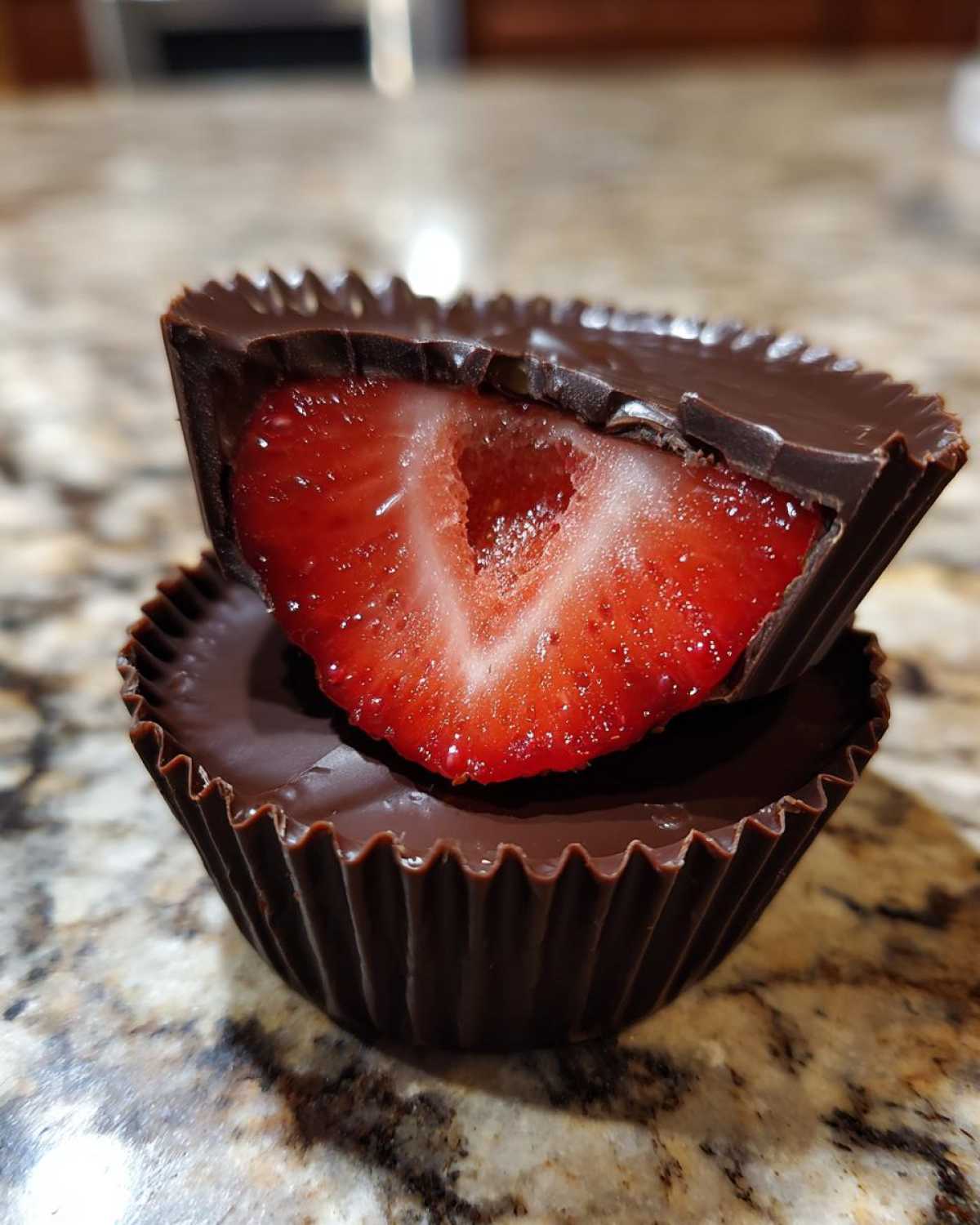 No Bake Chocolate Strawberry Cups - detail 3