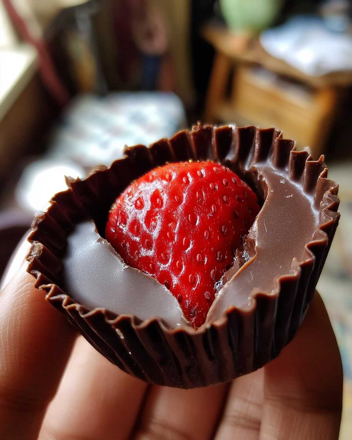 No Bake Chocolate Strawberry Cups - detail 4