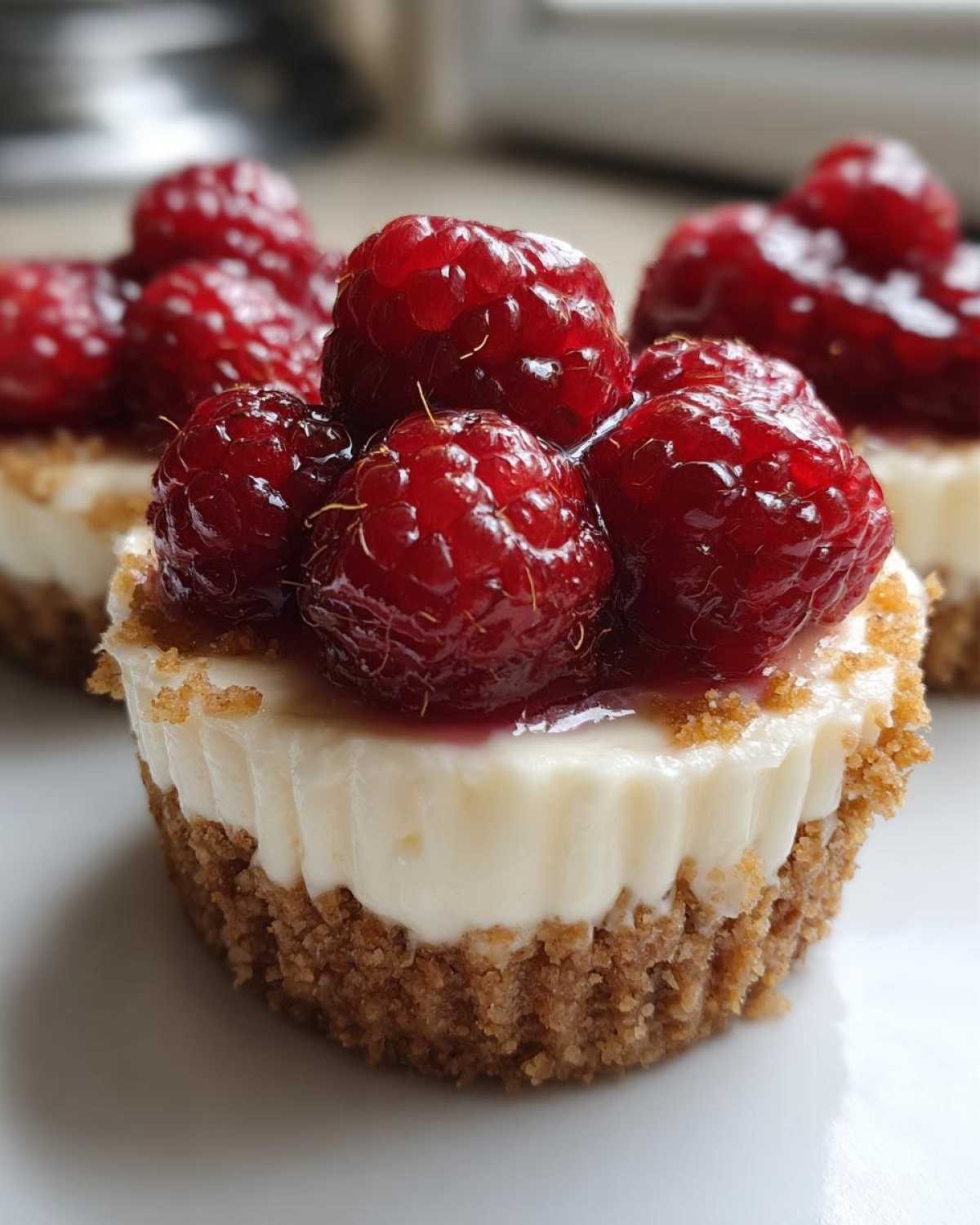 No Bake Raspberry Cheesecake Cups - detail 2