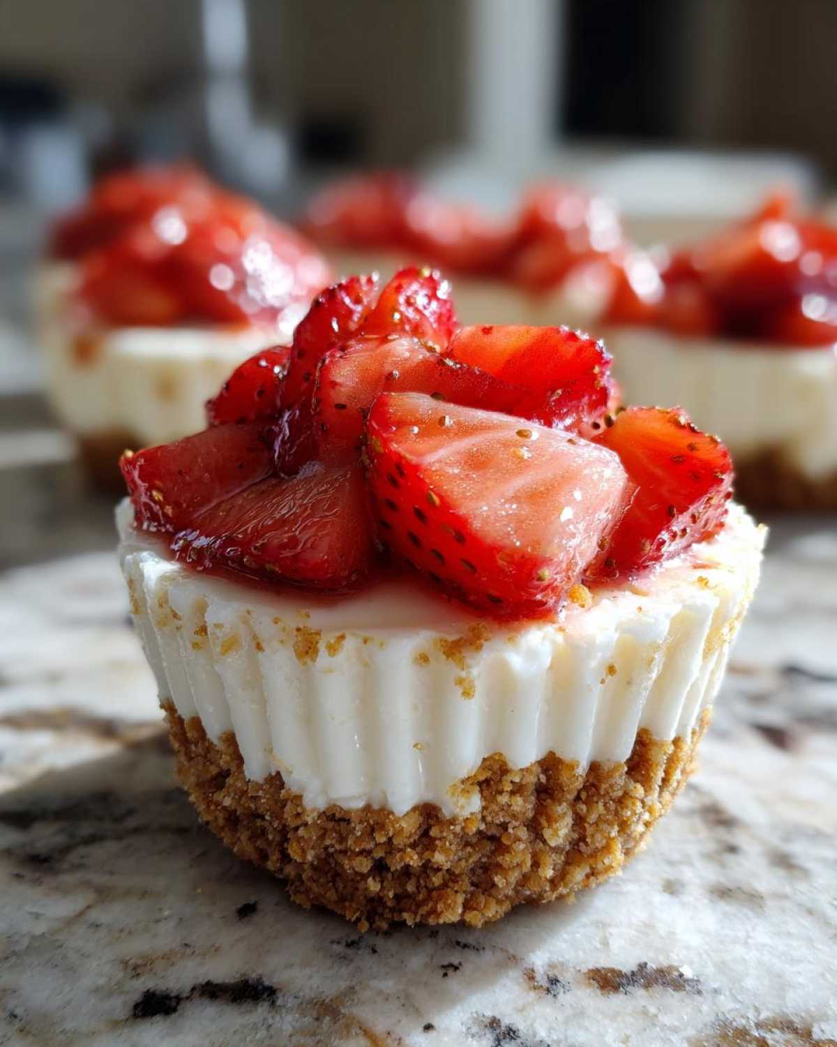 No Bake Strawberry Cheesecake Cups - detail 2