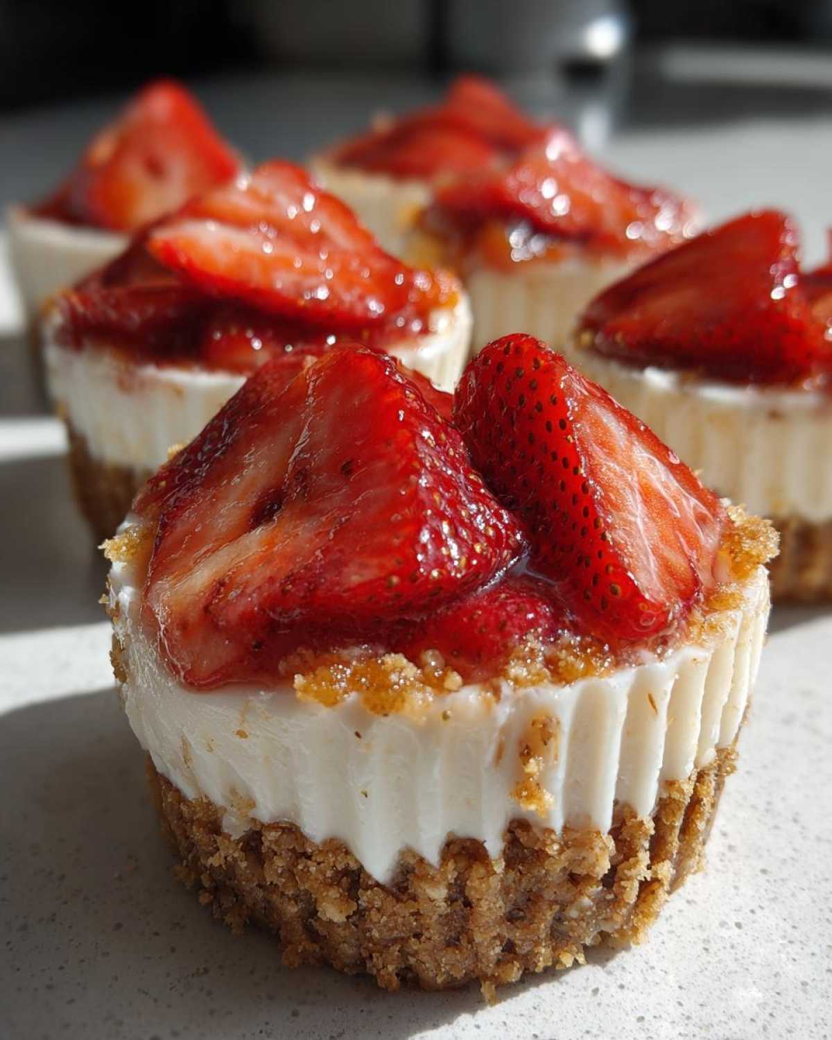 No Bake Strawberry Cheesecake Cups - detail 3