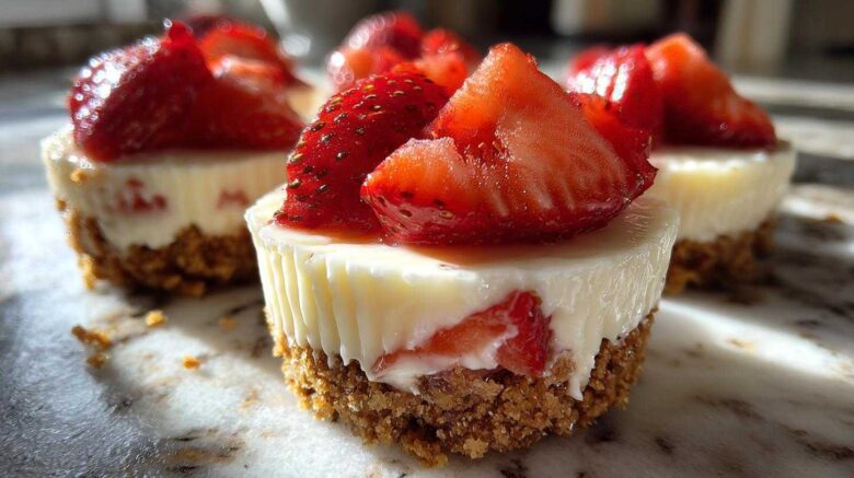 No Bake Strawberry Cheesecake Cups