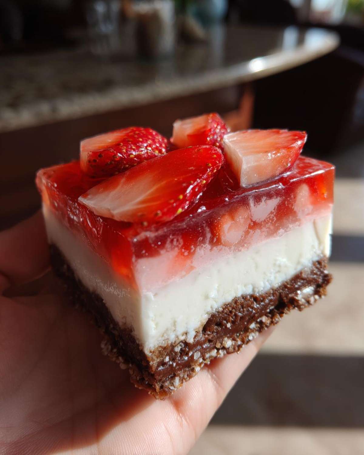 No Bake Strawberry Pretzel Dessert - detail 2