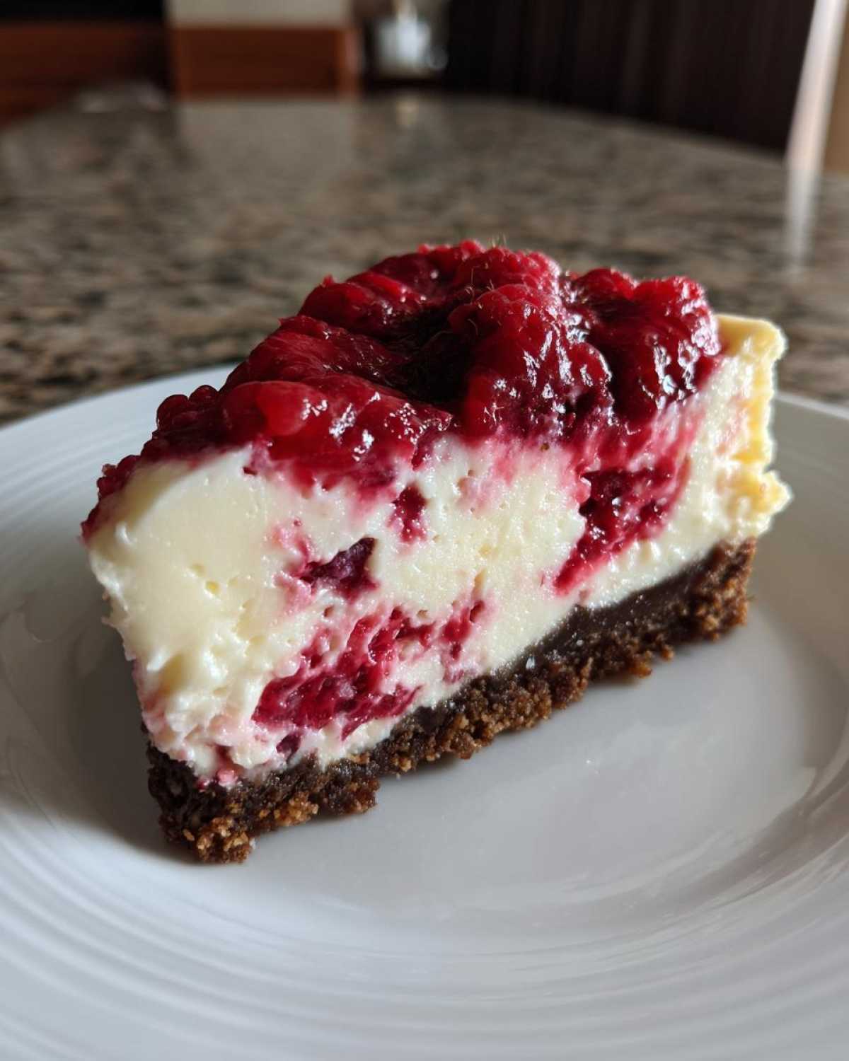 No Bake White Chocolate Raspberry Cheesecake - detail 2