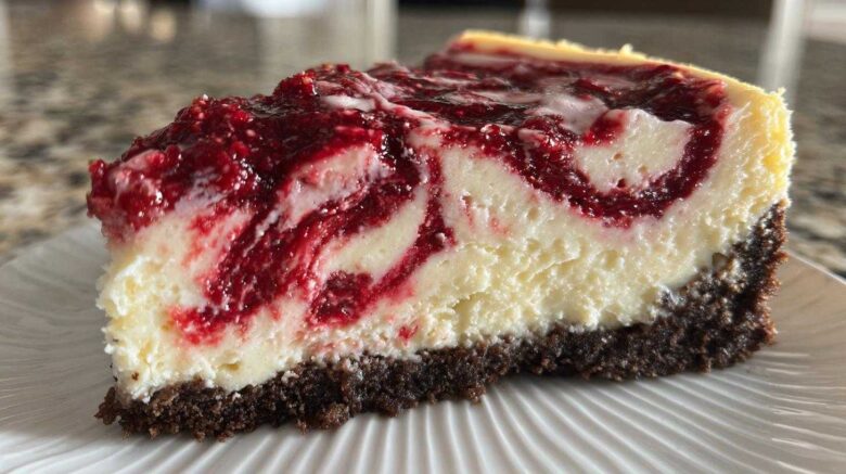 No Bake White Chocolate Raspberry Cheesecake