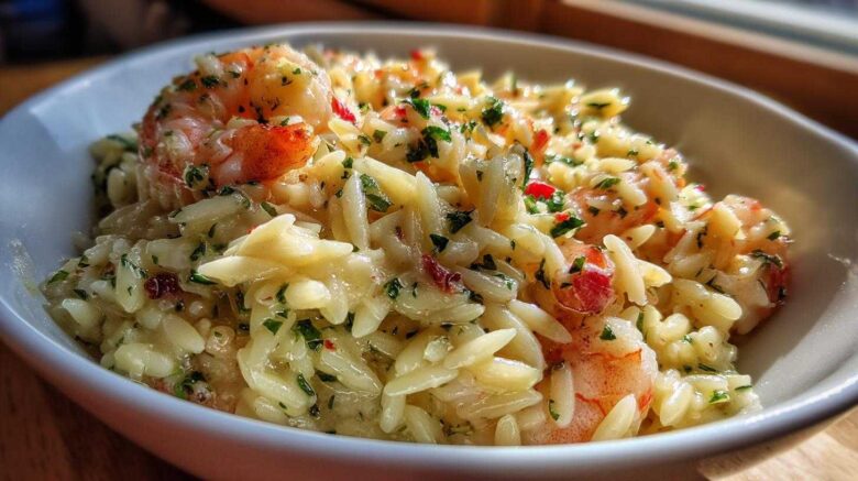 One Pot Lemon Shrimp Orzo