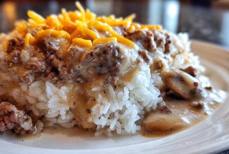 One Skillet Creamy Beef Rice
