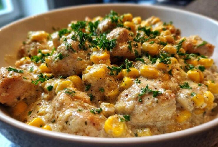 One Skillet Creamy Corn Chicken