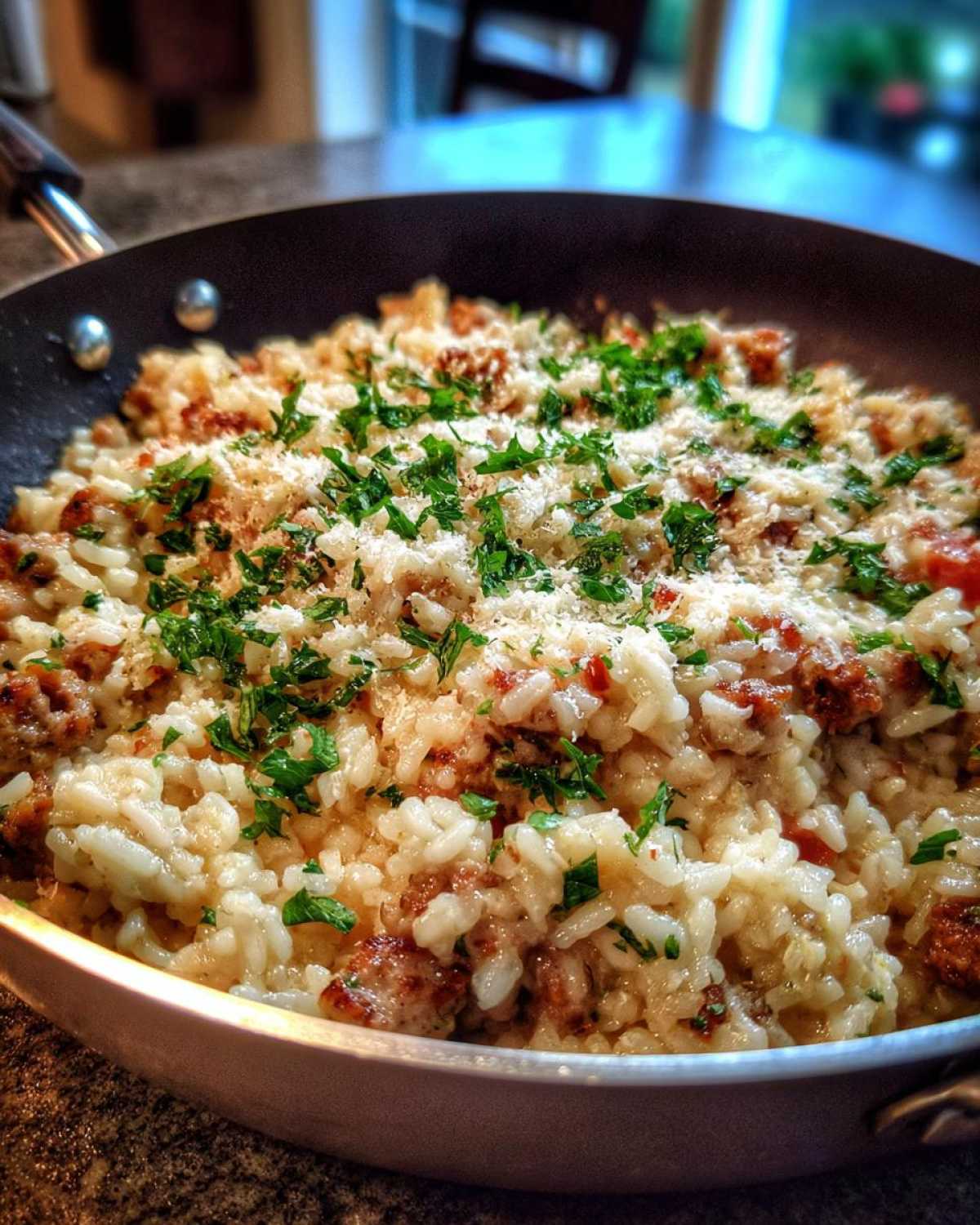 One Skillet Creamy Sausage Rice - detail 2
