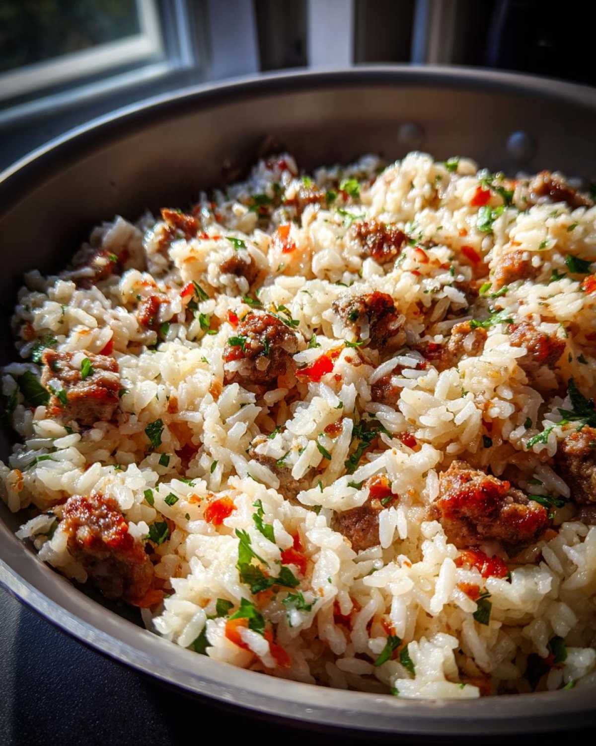 One Skillet Creamy Sausage Rice - detail 4