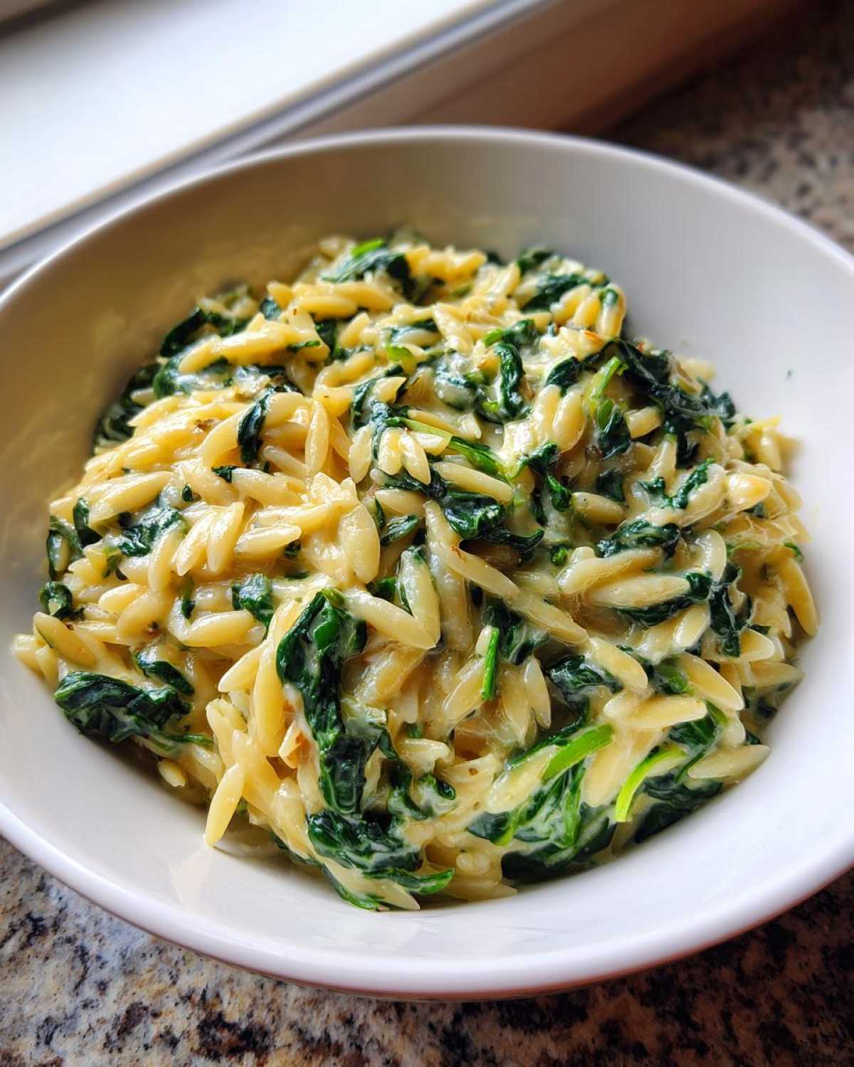 One Skillet Creamy Spinach Orzo - detail 3