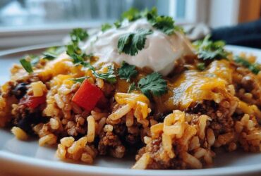 One Skillet Creamy Taco Rice