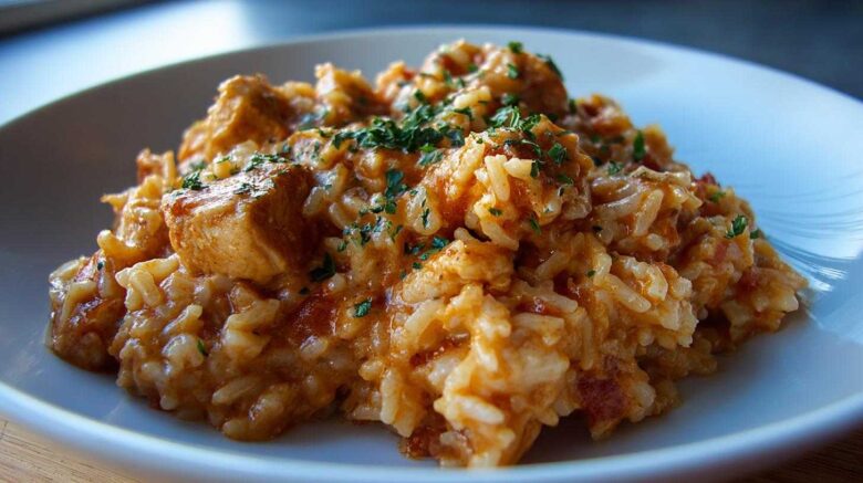 One Skillet Creamy Tomato Chicken Rice
