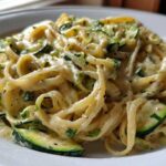 One Skillet Creamy Zucchini Pasta