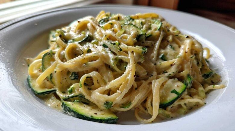 One Skillet Creamy Zucchini Pasta