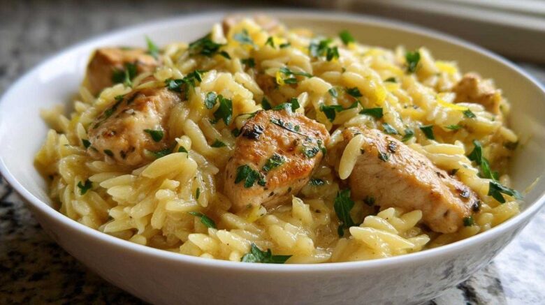 One Skillet Lemon Chicken Orzo