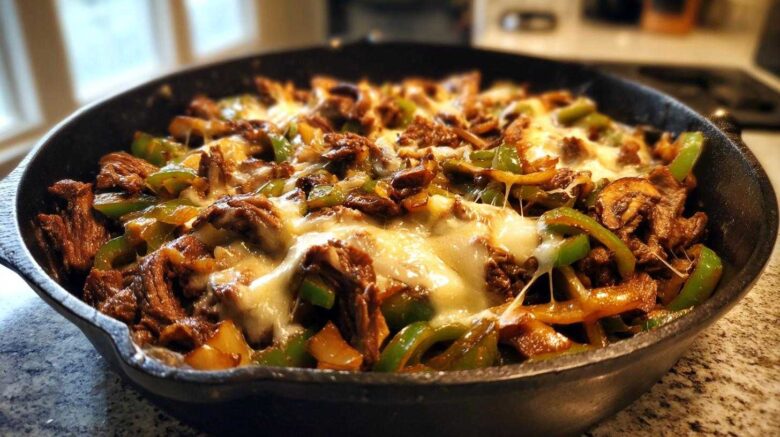 One Skillet Philly Cheesesteak